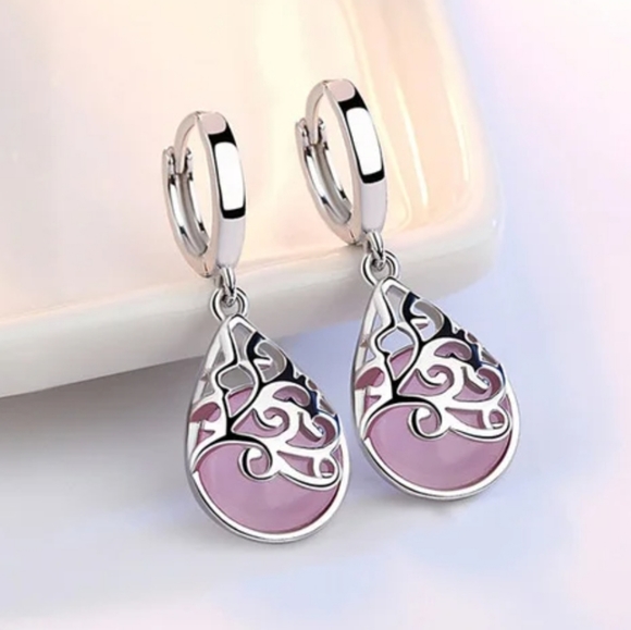 NEW Tear Drop Filigree 925 Sterling Silver Earring - Picture 4 of 6